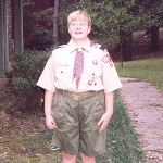 A uniformed Webelos - don't mess with this guy!
