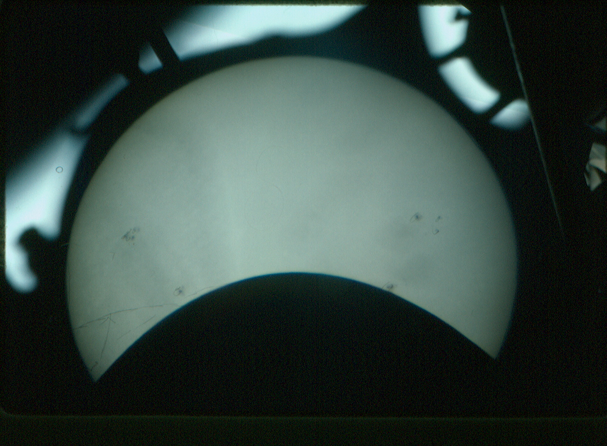 Eclipsed sun, July 1991, in telescopic projection
