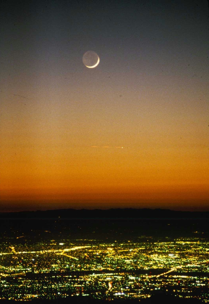 Moonset over San Jose from Mt. Hamilton